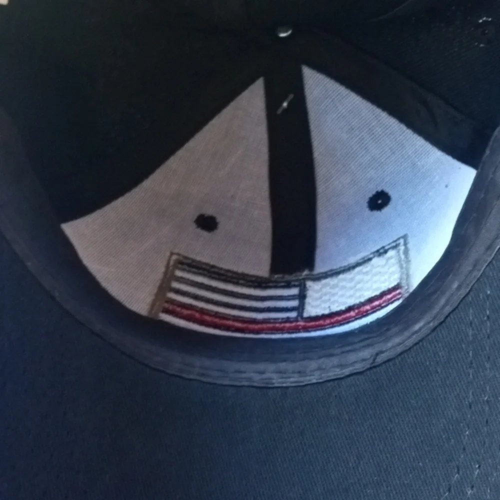 Bundle 6 FireMan USA Red Line Flag Black Baseball Cap Fire Man New